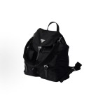 PRADA Re-Nylon silver hardware accessories backpack for men in black